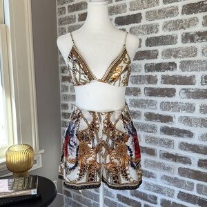 Camilla bikini with matching silk shorts.